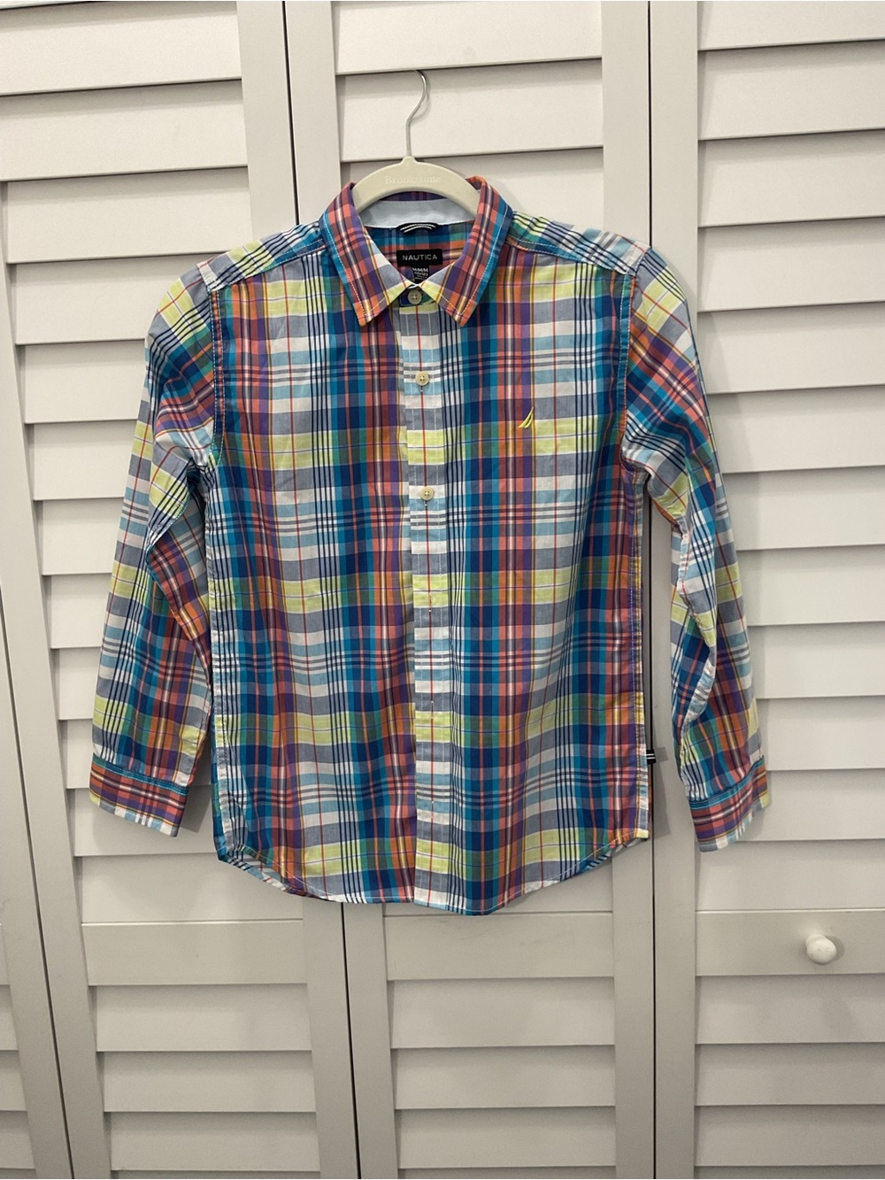 Nautica Boys Multicolor Plaid Button-Down Shirt Size 10